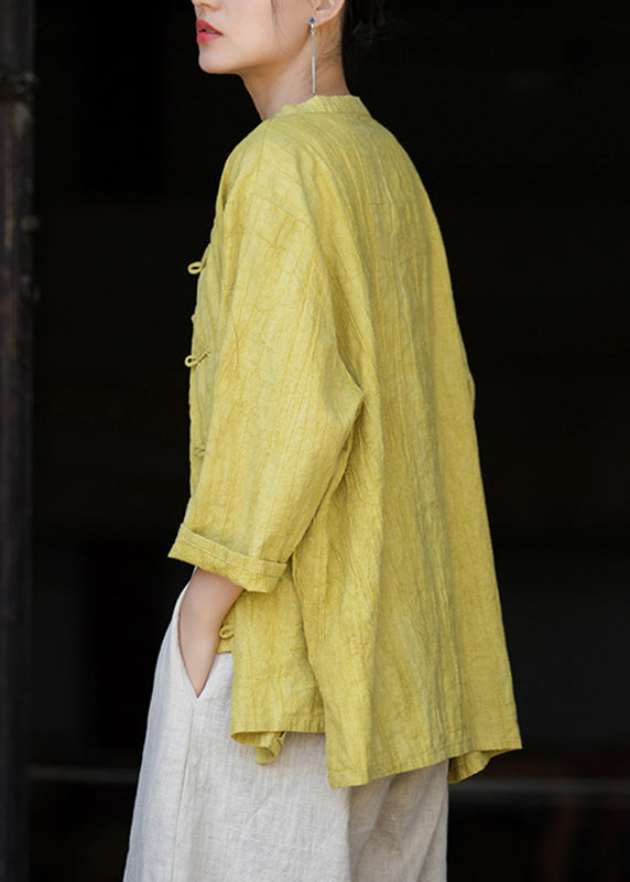 Gelbe Tie-Dye-Shirts mit niedrigem und hohem Design für den Herbst QB009