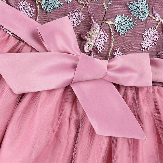 Girl Flower Dress Party Girls' Sleeveless 3D