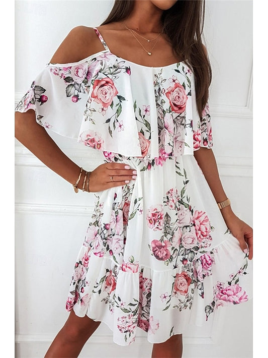 Women's Mini Dress Graduation Dress Floral Dress Print