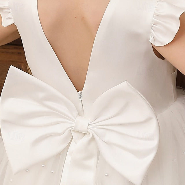 Solid Girl Party Flower Dress Color Girls' Kids