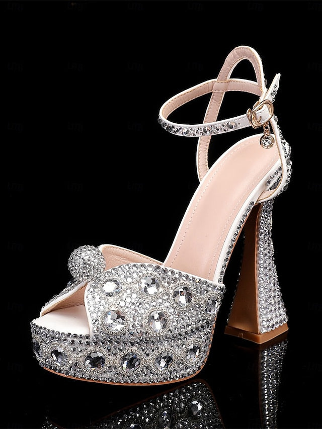Sandals High Rhinestone Women's Platform with Heel Matching