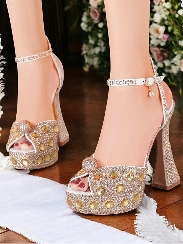 Crystal-Embellished Women's with Sandals Platform Glamorous