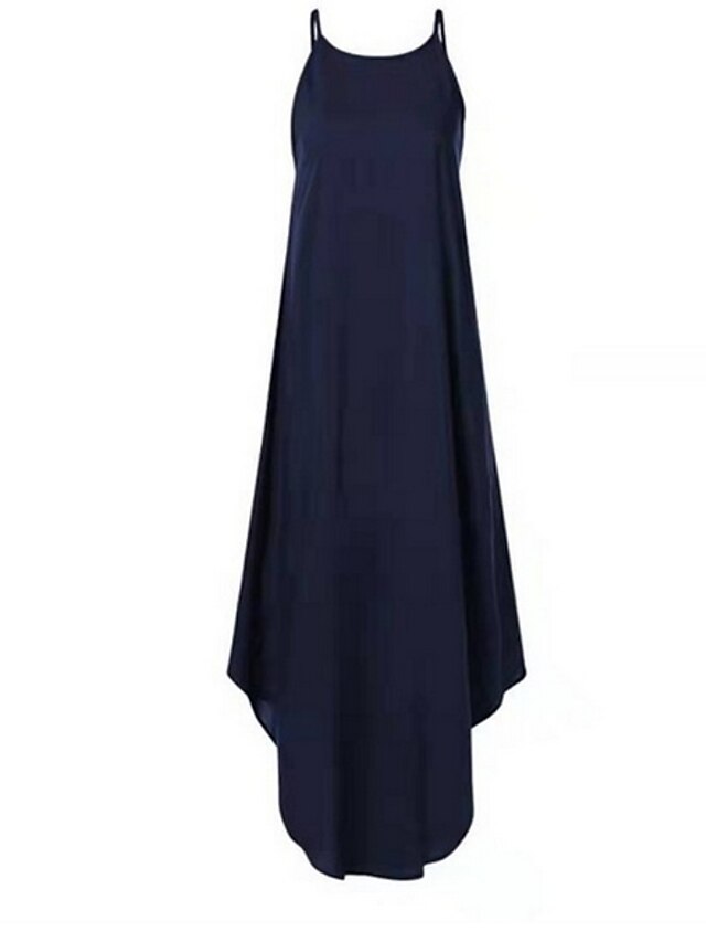 Women's Blue Black Orange Summer Spring Long Dress Maxi