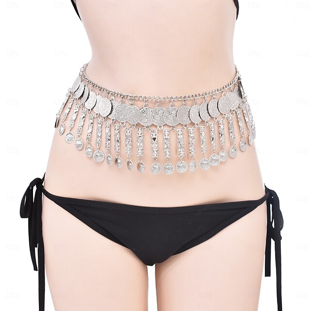 Women's Belt Metal Alloy Silver Yellow Gold Waist Belt