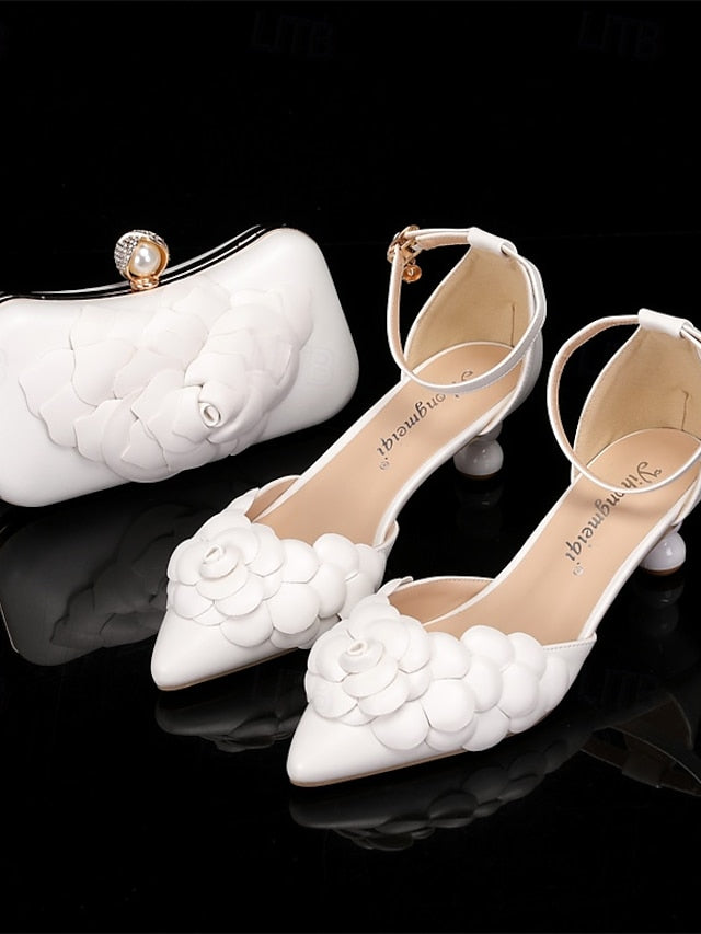 Clutch Bridal with Matching White Floral-Embellished – Shoes