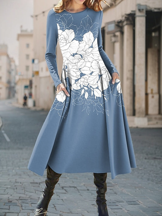 Women's Midi Dress A Line Dress Fit And Flare Dress