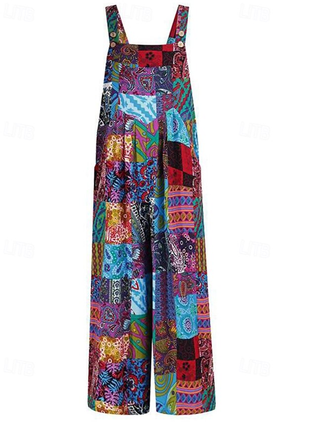 Women's Normal Jumpsuit Streetwear Floral Sleeveless U Neck