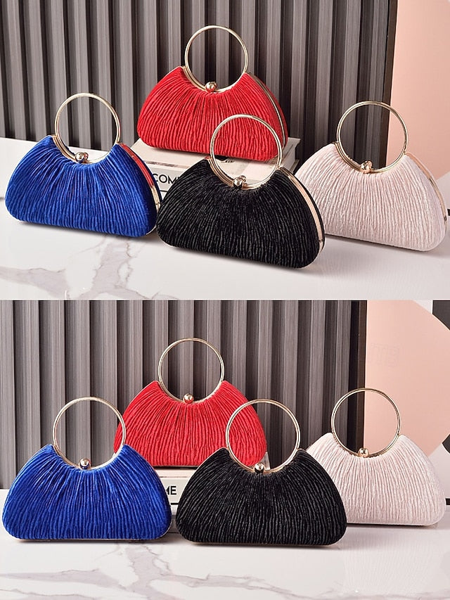 Red Handbag Women's – Elegant Velvet Party Christmas