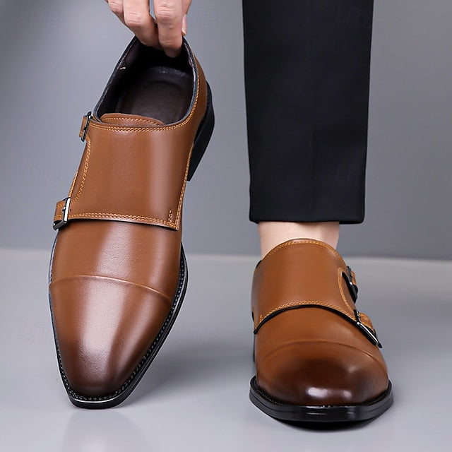 Monk – Strap Leather Elegant Shoes Double Men's