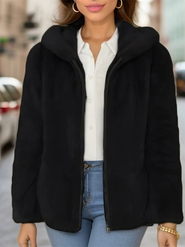 Casual Zipper Pocket Comfortable Women's Warm Jacket