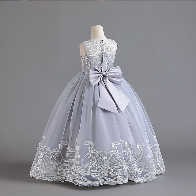 Dress Kids Wedding Girls' Flower Sleeveless Christening