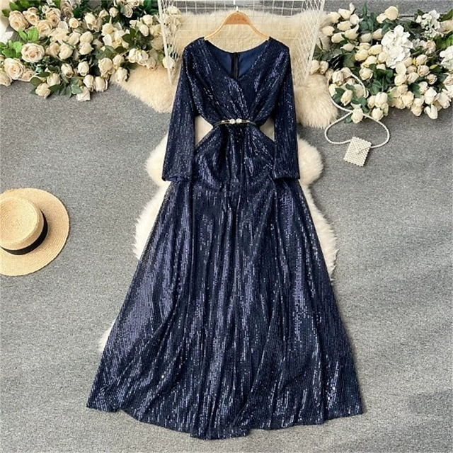Women's Midi Dress Sequin Dress Elegant Fashion Modern