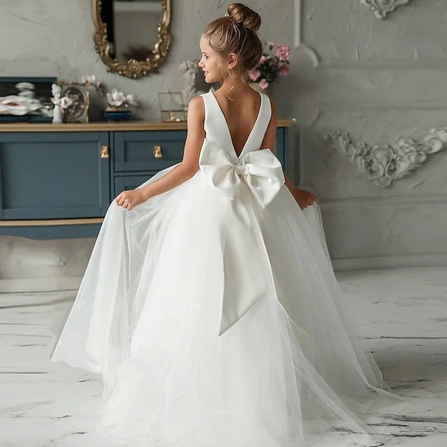 Colored Girls' Solid Sleeveless Dress Kids Performance