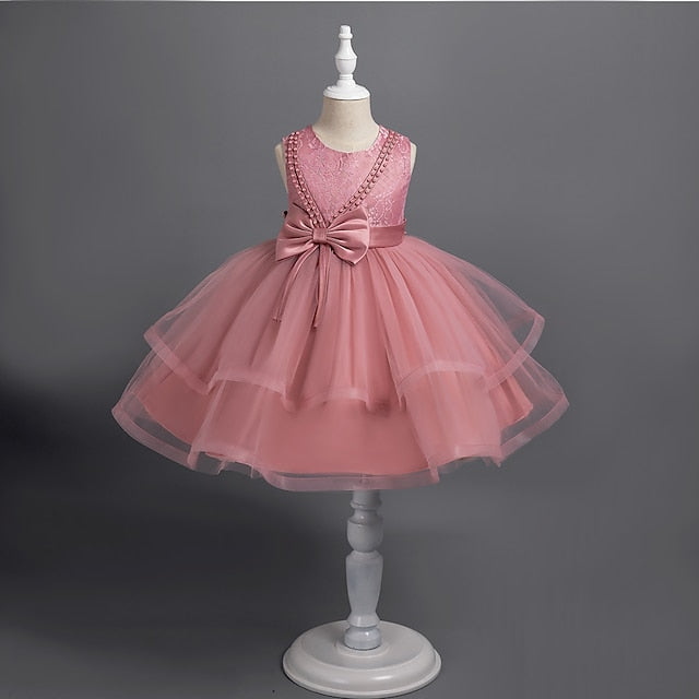 Party Girls' Sleeveless Color Toddler Solid Dress