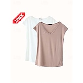 Women's Blouse Solid Color Stylish Casual Short Sleeve V
