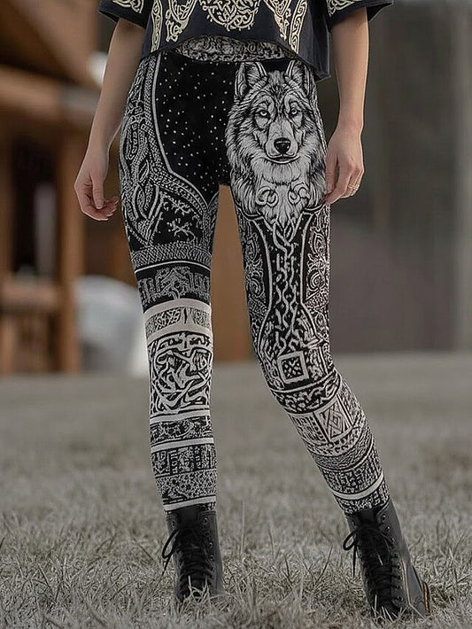 Women's VIKING Leggings Vacation Vintage Ethnic Style Full