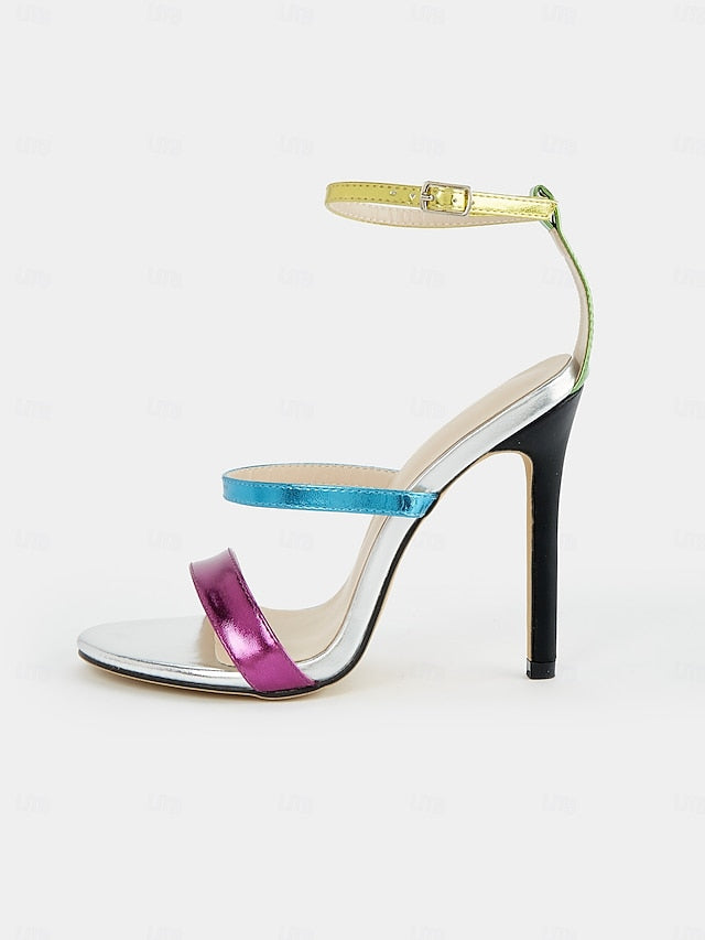 Vibrant Multi-Color – Metallic Stiletto Women's Heels