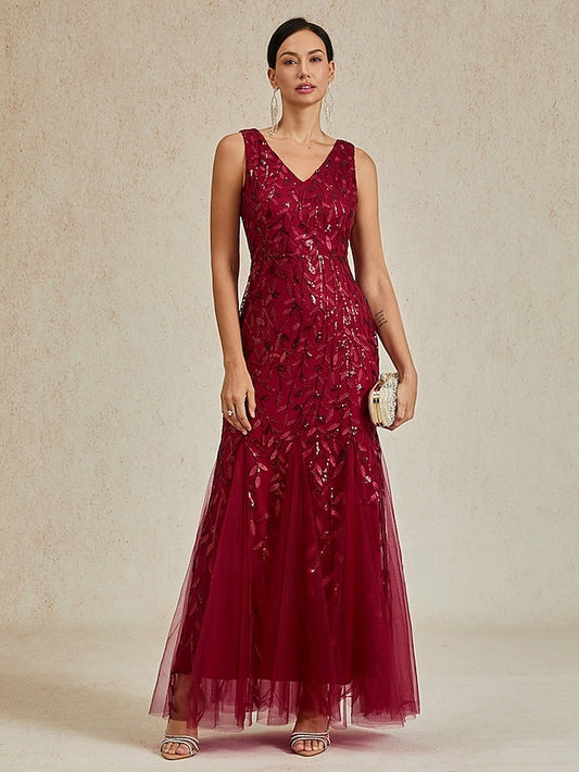 Women's Sequins Maxi Dress Trumpet Mermaid Dress Elegant