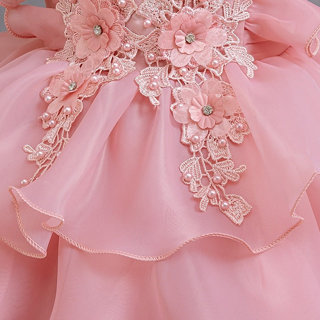 Floral Party Asymmetrical Dress Kids Girls'