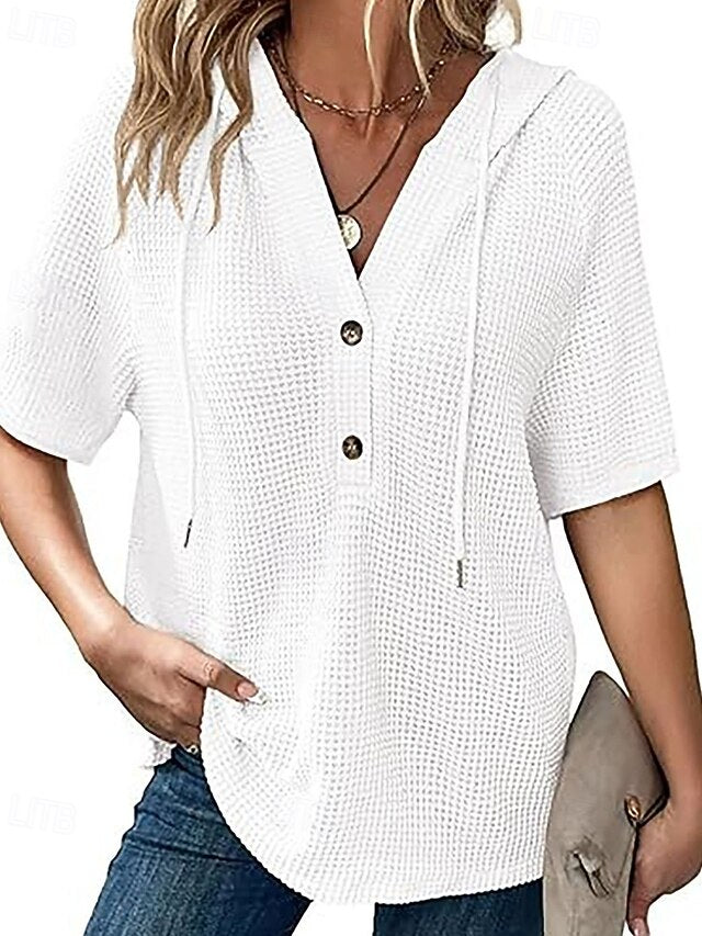 Women's Shirt Blouse Plain Elegant Stylish Classic Short