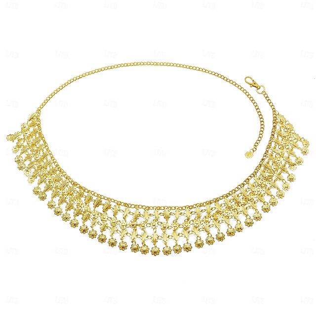 Women's Belt Metal Alloy Silver Yellow Gold Waist Belt