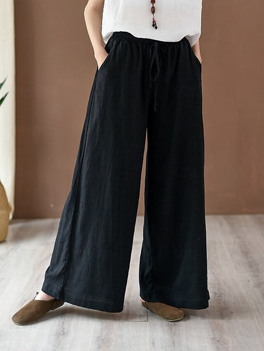 Women's Cotton Linen Pants Trousers Summer Pants Baggy