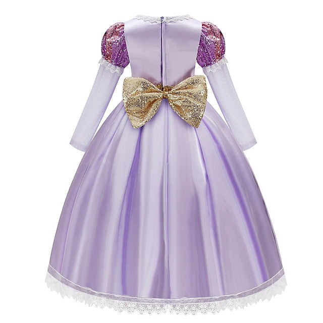 Dress Girl Theme Rapunzel Party Flower Sofia Princess Fairytale