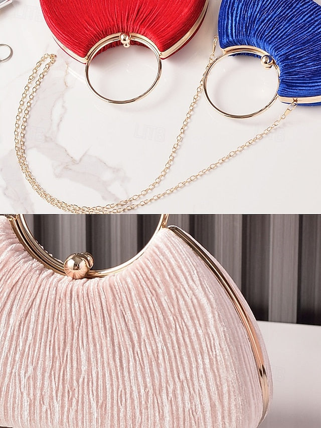 Red Handbag Women's – Elegant Velvet Party Christmas