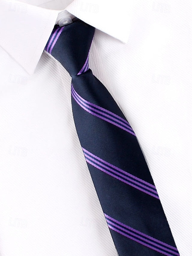 and Zip - Pre-Tied Classic Stripes Men's Ties Narrow