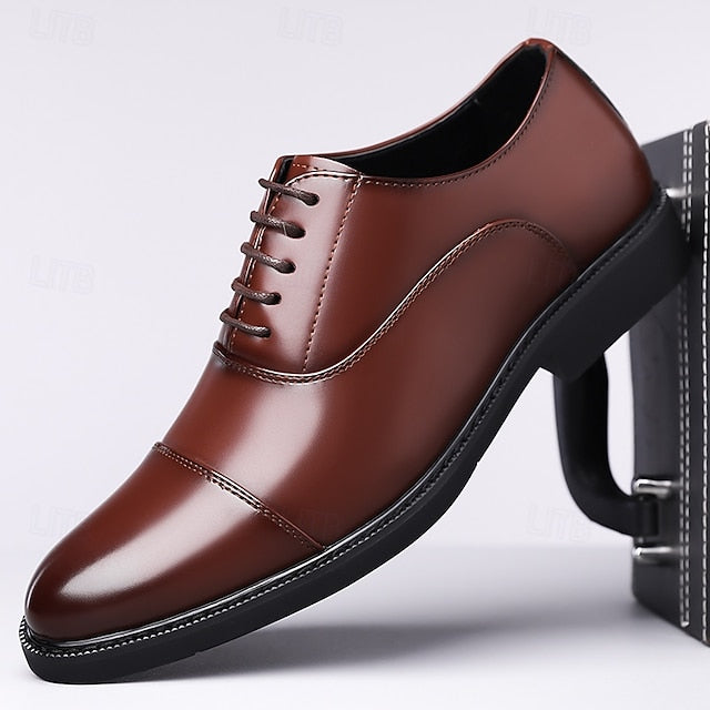 Oxford Shoes Cap-Toe Men's Design Brown – Classic
