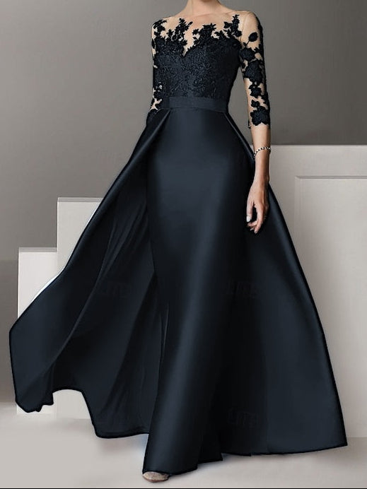 Dress Brush Evening / A-Line Sweep Elegant Wedding Gown Guest