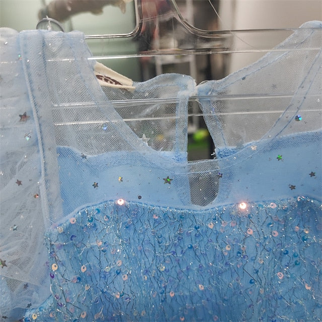 Cosplay Frozen Princess Cloak Dress Girl Elsa Flower