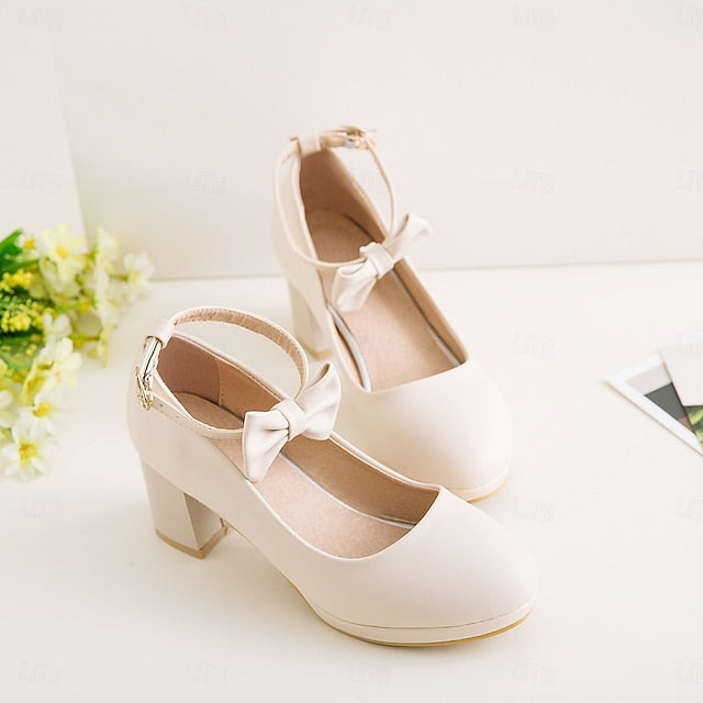 Weddings - Bow White Mary Girls' Perfect for Shoes Jane
