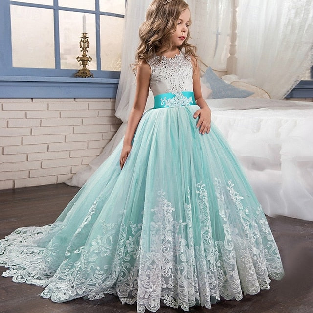 Kids Flower Girl Sleeveless Wedding Girls' Dress