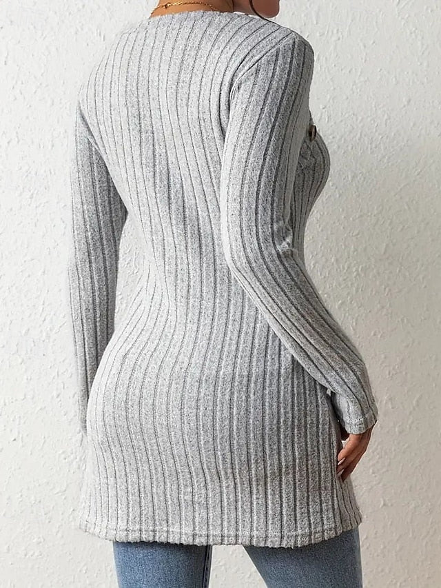 Women's Sweater Pullover Casual Solid Color Square Neck