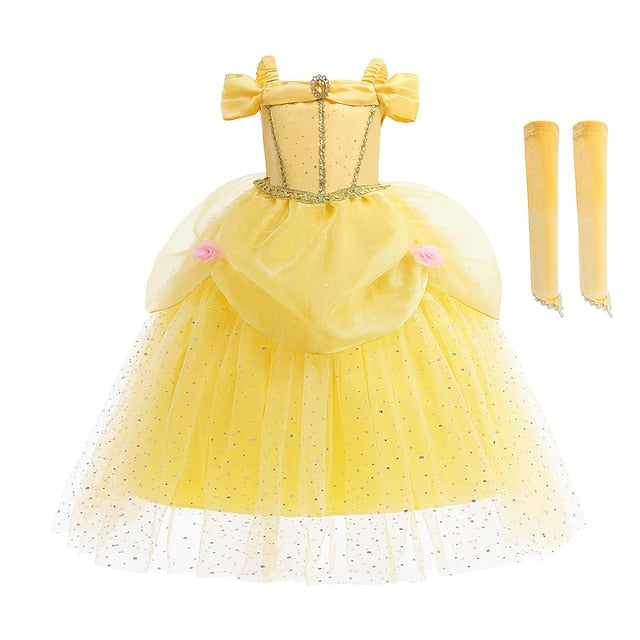 Princess Dress Girl Belle Girls' Tulle dress Flower