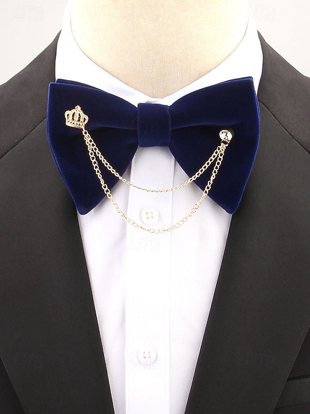 and Tie Crown with Velvet – Men's Chain Bow Detail