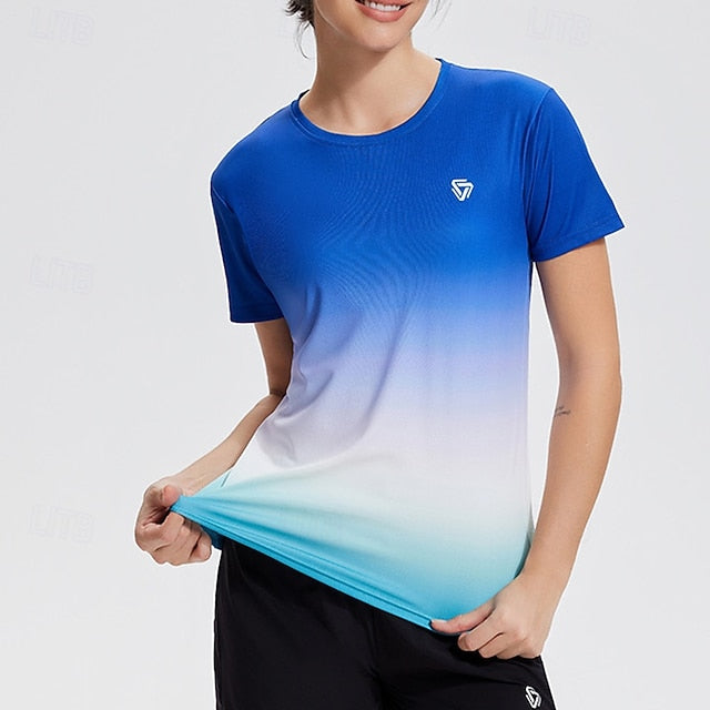 Women's Yoga Top Crew Neck Quick Dry Breathable Short