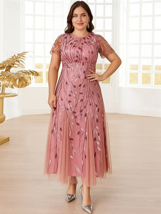 A-Line Ankle Length Party Dress Cocktail Dress Wedding Guest