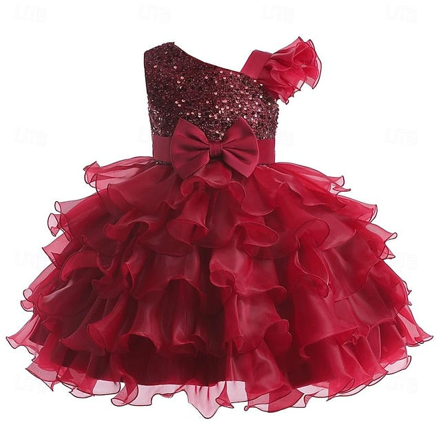 Pageant Ruffle Flower Wedding Ball Girls Kids Gown Party Dress