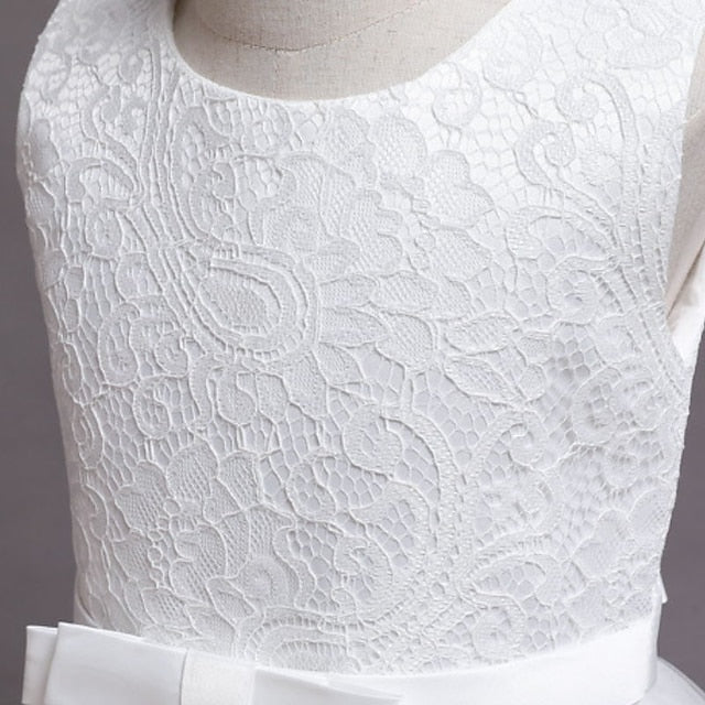 Kids Floral Plain Dress Girls' A Party Line Little