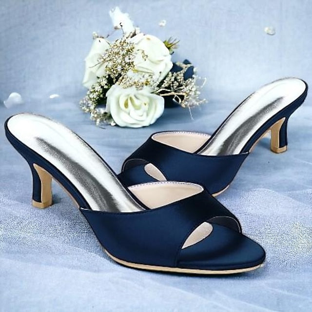 Wedding Women's Toe Kitten Shoes Open Heel Sandals