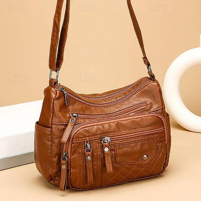 Faux Multiple Quilted with Women's Crossbody Bag Leather