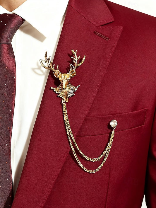 Pin Brooch Lapel with Deer Men's Christmas