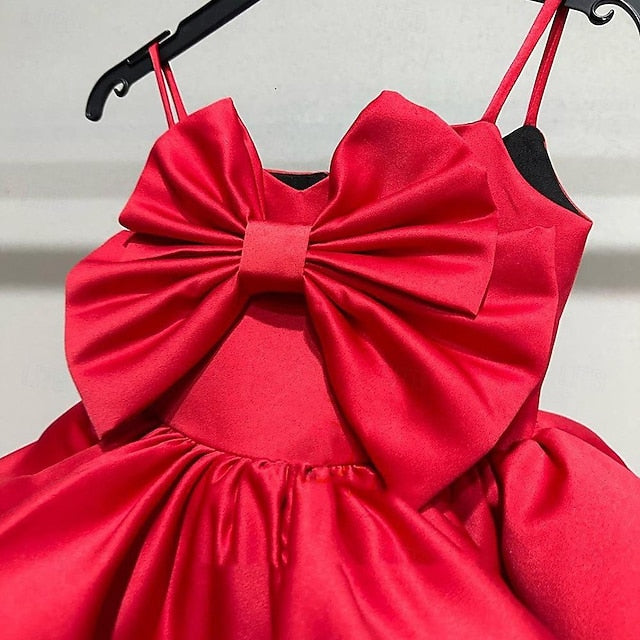 Dress Performance Sleeveless Color Kids Party Girls' Solid