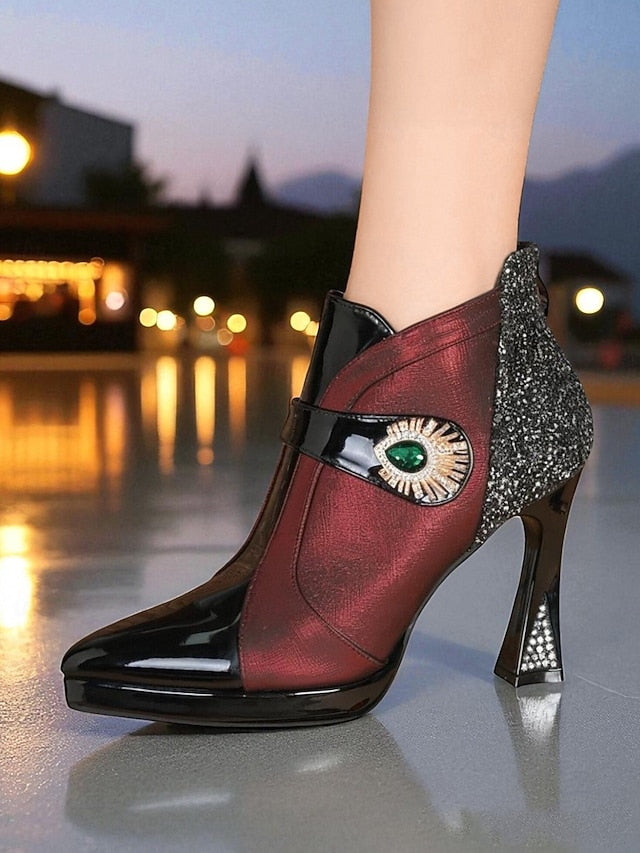 Ankle Boots Glitter Women's High Heel