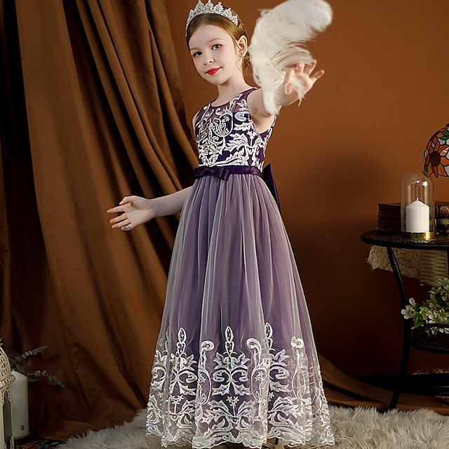 Dress Kids Wedding Girls' Flower Sleeveless Christening