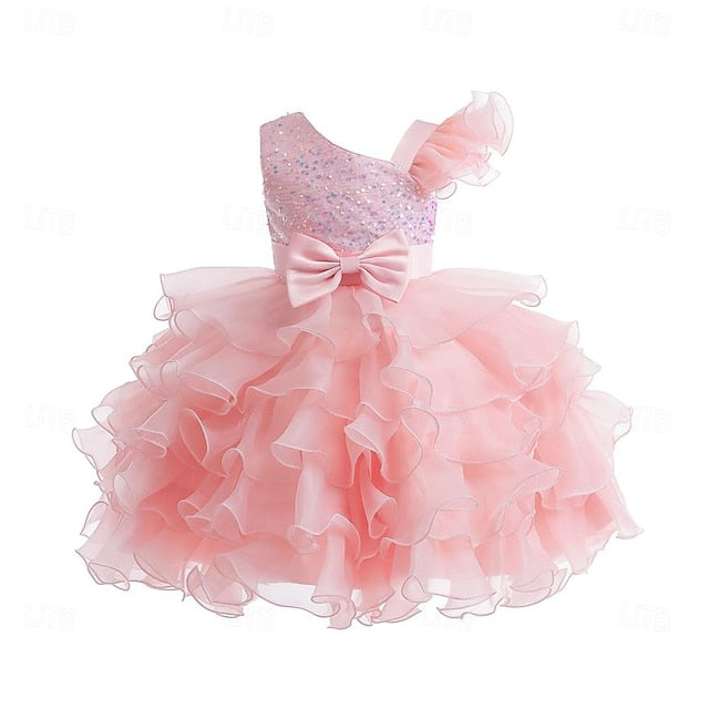 Pageant Ruffle Flower Wedding Ball Girls Kids Gown Party Dress