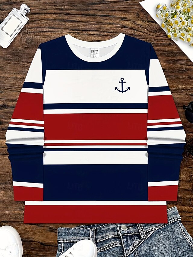 Women's T Shirt Graphic Geometric Striped Vintage Stylish