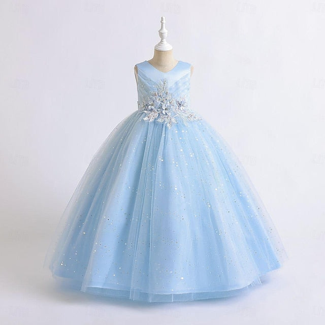 Girls' Kids Color Solid Flower Girl Dress Party